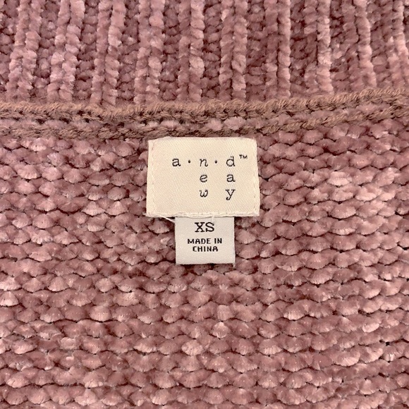 A New Day Light Pink Mauve Blush Chenille Cardigan Size XS - Picture 4 of 5